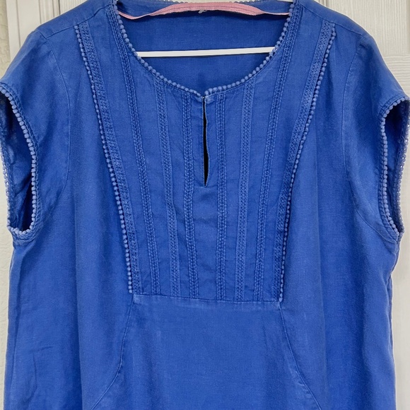 Boden  Shift Dress  * Jessica *  Lapis Blue * Size US 16L *  Chambray Linen Look - Picture 3 of 8
